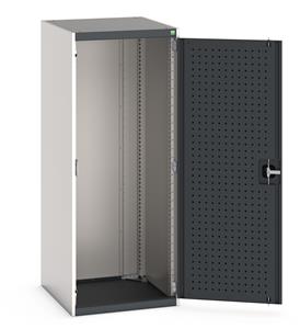 cubio cupboard with perfo doors. WxDxH: 650x650x1600mm. RAL 7035/5010 or selected Cubio Bott Cupboards to add Drawers, Shelves, CNC, Perfo or Louvre Storage
